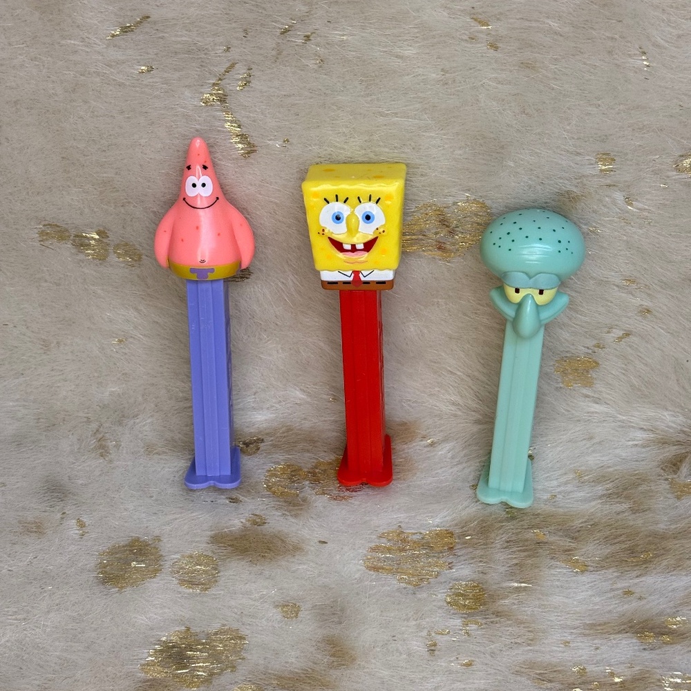 SpongeBob Pez Dispensers‎ Lot Of 3 - Squidward, SpongeBob, Patrick